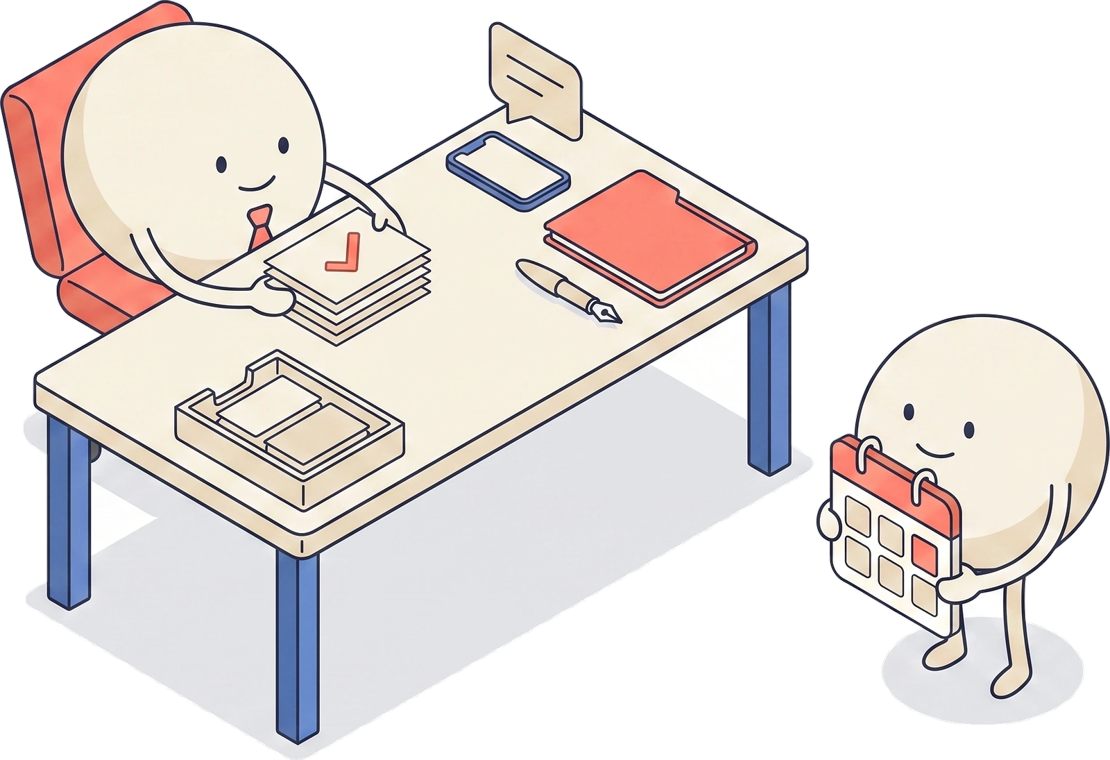 A desk where enquiry cards are reviewed and a consultation is already on the calendar.